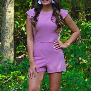 NWT Pink Ruffle Sleeve Romper